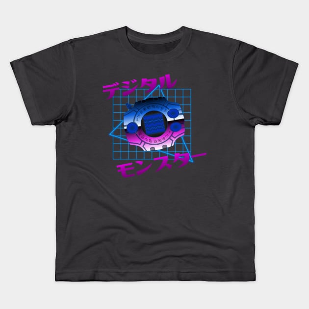 80_s Digivice Kids T-Shirt by cristello Jamie